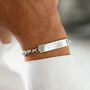 Mens Silver Rolo Bar Bracelet, thumbnail 2 of 7