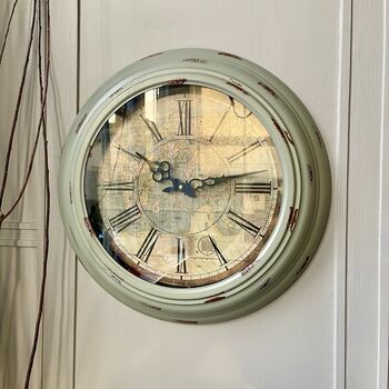 World Map Vintage Style Clock, 4 of 5