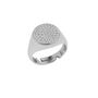 Sterling Silver Round Pave Signet Ring, thumbnail 11 of 12