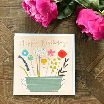 Silver Foiled Bunch Of Flowers Birthday Card, 5 of 5