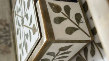 Set Of Six Wood Inlay Coasters With Case Host Gift, 4 of 12