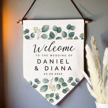 Personalised Floral Leaf Hanging Banner, 3 of 5