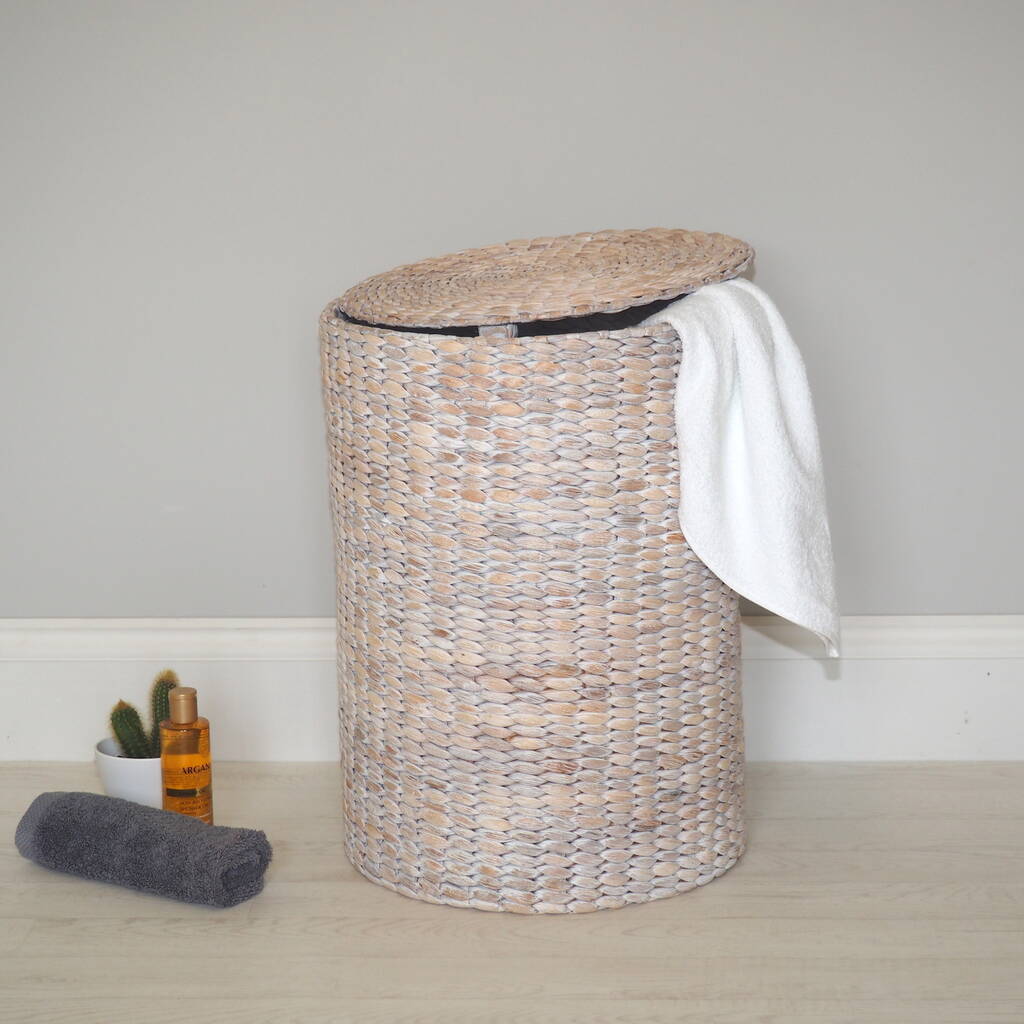 White Laundry Basket Wicker By Za Za Homes | notonthehighstreet.com