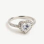 Sterling Silver Heart Ring With Sparkling Stones, thumbnail 1 of 5