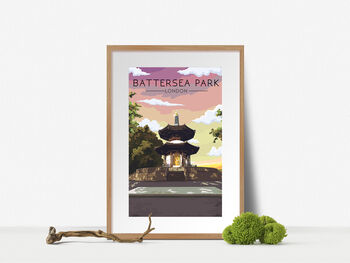 Battersea Park London Travel Poster Art Print, 4 of 7