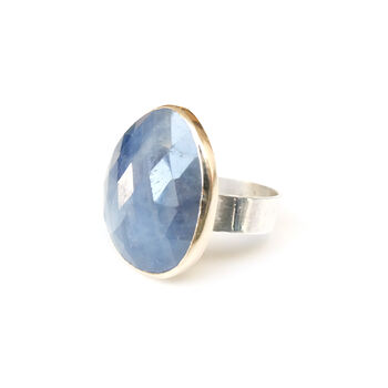 Sapphire Gemstone Ring Set In 9 Ct Gold And Silver, 3 of 6