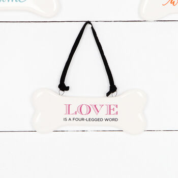 Dog Bone Hanging Sign And Personalised Bag, Mothers Day, 7 of 8