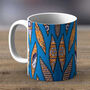 Blue And Brown Kitenge Print Fabric Mug 33, thumbnail 1 of 2