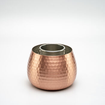 Handcrafted Hammered Copper Ice Bowl For Glasses, 3 of 7