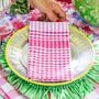 Pink Gingham Cotton Napkins / Tea Towels ~ Pair, thumbnail 1 of 3