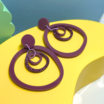 Acrylic Coloured Wonky Hoops, 4 of 6