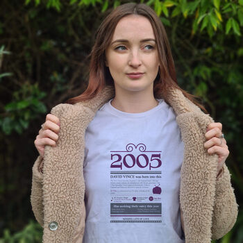 Personalised 21st Birthday Gift 2005 T Shirt, 3 of 9