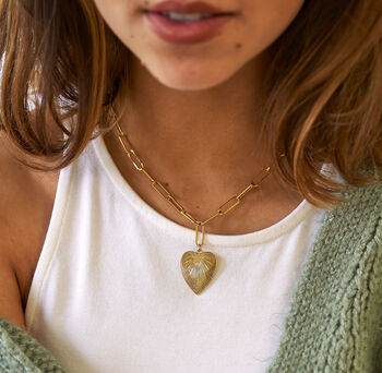 Heart And Chunky Chain Necklace, 6 of 10