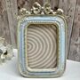 Distressed Blue And Gold Freestanding Photo Picture Frame – 6x4' Portrait 10x15cm, thumbnail 1 of 5