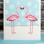 'Flamingos' Personalised Couple Christmas Card, thumbnail 4 of 4