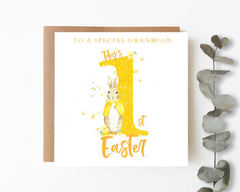 Personalised First Easter Card Yellow Rabbit, 4 of 6