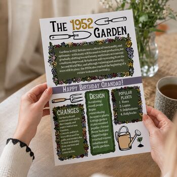 'A Garden In Time' Personalised Print Gift For Gardeners All Years Available, 4 of 12