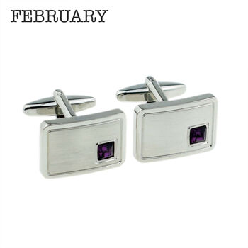 Personalised Birthstone Crystal Cufflink Set, 11 of 12