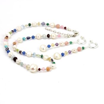 Multi Coloured Gemstone And Pearl Beaded Necklace, 12 of 12