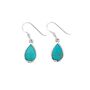 Sterling Silver Teardrop Turquoise Drop Earrings, thumbnail 4 of 7