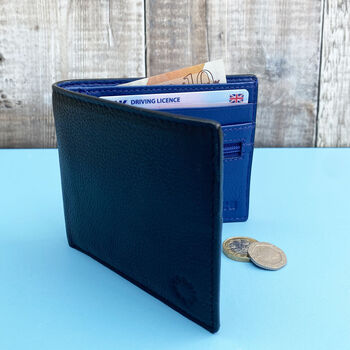 Blue Interior Leather Wallet, 2 of 5