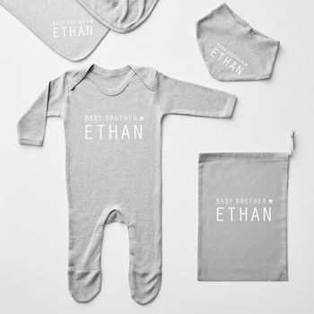 Little Brother Personalised Babygrow, 6 of 12