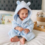 Personalised Blue Baby Gown And Teddy Comforter Set, thumbnail 4 of 12