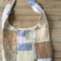 Quilted Kantha Stitched Silk Sari Crossbody Purse: Fair Trade Patchwork Weekender Carryall Bag, thumbnail 2 of 7