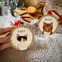 Personalised Christmas Cat Scallop Pattern, Metal Tree Decoration, thumbnail 5 of 6