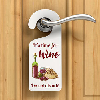 Time For Wine Red Or White Acrylic Door Hanger Sign, 2 of 2