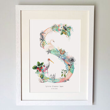 Personalised J To S Pastel Wildlife Letter Print, 12 of 12