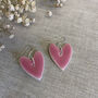 Bright Pink Statement Ceramic Heart Earrings, thumbnail 8 of 8