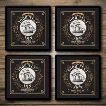 Personalised Bar Runner And Coasters Ship Inn, 3 of 8
