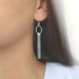 Sterling Silver Tassel Dangly Earrings, thumbnail 2 of 5