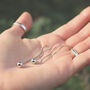 Silver Round Bead Drop Earrings For Women, thumbnail 2 of 5