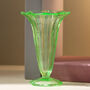 Vintage Mid Century Art Deco Glass Vase Green, thumbnail 2 of 2