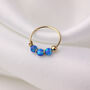 9ct Solid Yellow Gold Triple Opal Helix Nose Ring, thumbnail 4 of 10