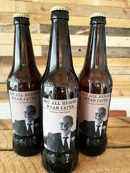 Personalised Beer Label Not All Heroes Wear Capes, 3 of 3