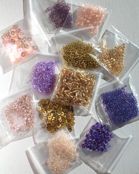 Limited Edition Beaded Embroidery Kit In Purple, 3 of 11