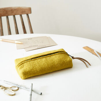 Fair Trade Small Boxy Felt Pouch Pencil Case Desk Tidy, 2 of 11