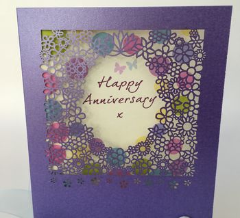 Anniversary Delicate Cut Flower Card, 2 of 2