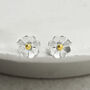 Sterling Silver And Gold Plated Dainty Daisy Studs, thumbnail 1 of 5