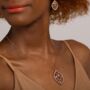 Rose Quartz 18k Rose Gold Plated Statement Necklace, thumbnail 2 of 3