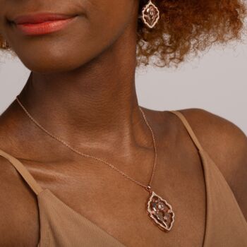 Rose Quartz 18k Rose Gold Plated Statement Necklace, 2 of 3