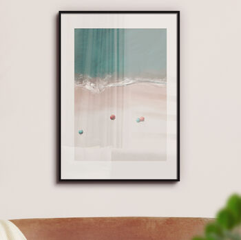 Four Beach Umbrellas Ocean Coastal Art Print, 4 of 10
