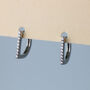 Sterling Silver Crystal Bar Hoop Earrings, thumbnail 1 of 6
