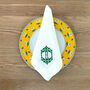 Custom Green Monogram Napkin Set Two, thumbnail 3 of 5