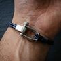 Braided Leather Bracelet Blue, thumbnail 6 of 8