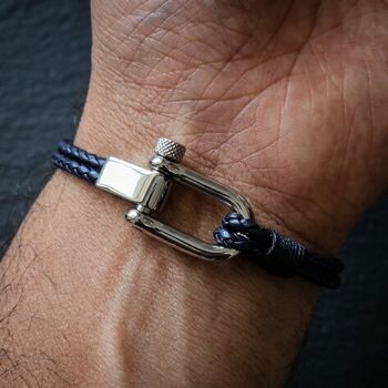 Braided Leather Bracelet Blue, 6 of 8