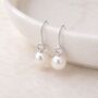 Sterling Silver Sparkling White Freshwater Pearl Hook Drop Earrings, thumbnail 1 of 9